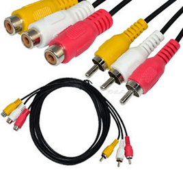 3 RCA TO 3 RCA  AV Cable 3M M/F